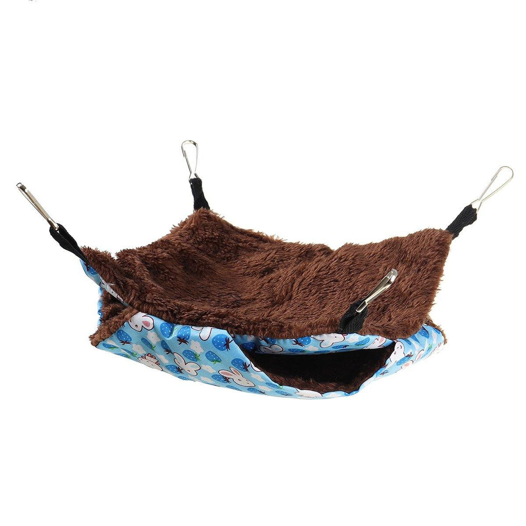 Pet Hammock Double-Layer Plush Fleece Soft Hanging Nest Sleeping Bed for Pet Home Decoration - MRSLM
