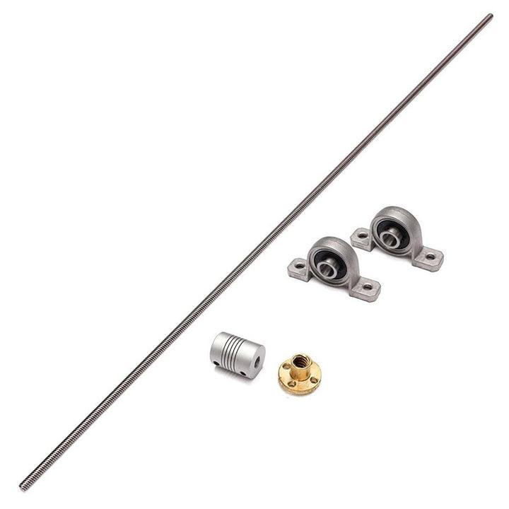 Machifit T8 100-1000mm Stainless Steel Lead Screw with Shaft Coupling and Mounting Support CNC Parts - MRSLM