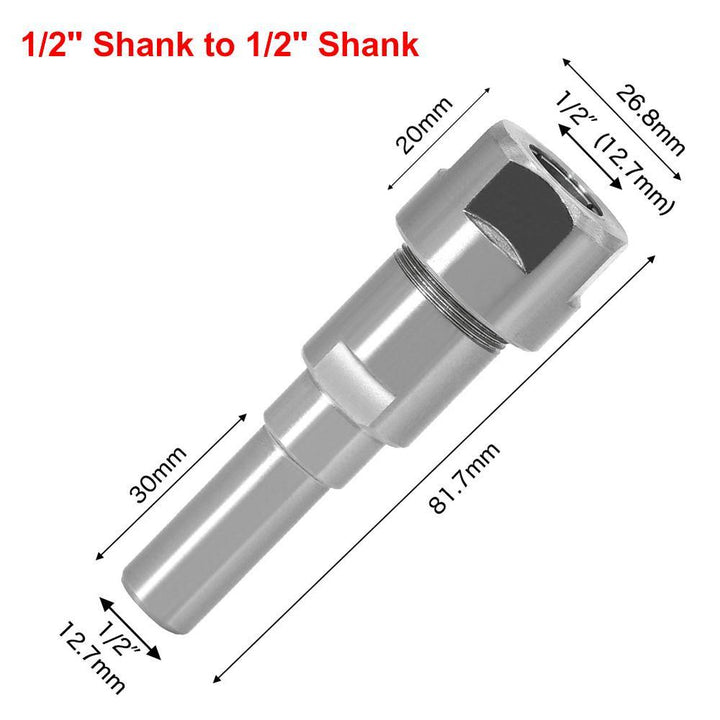 8mm 12mm 1/2 Inch Shank Router Bit Extension Rod Collet Engraving Machine Extension Milling Cutter for Wood - MRSLM