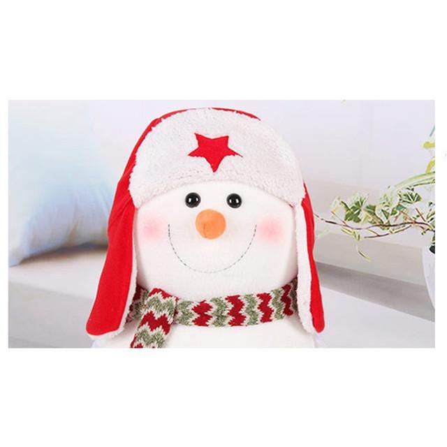 1PC Christmas Party Home Decoration Red Hat Snowman Doll Ornament Toys For Kids Children Gift - MRSLM