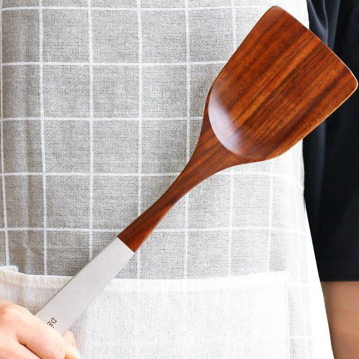 Wooden Kitchen Utensils Set Appliances Special Non-stick Set Pure Natural Teak Solid Wood Long Handle Shovel Tools - MRSLM