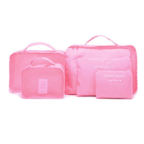 6Pcs Waterproof Cube Travel Storage Bags Clothes Pouch Nylon Luggage Organizer Travel - MRSLM