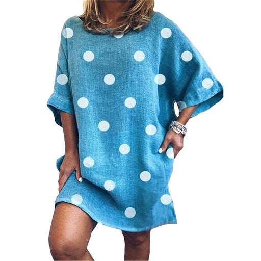 round neck loose printed dress, view 6 - MRSLM