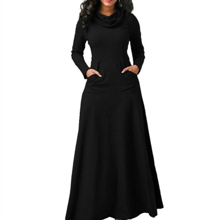 Women's Warm Maxi Dress with Pockets