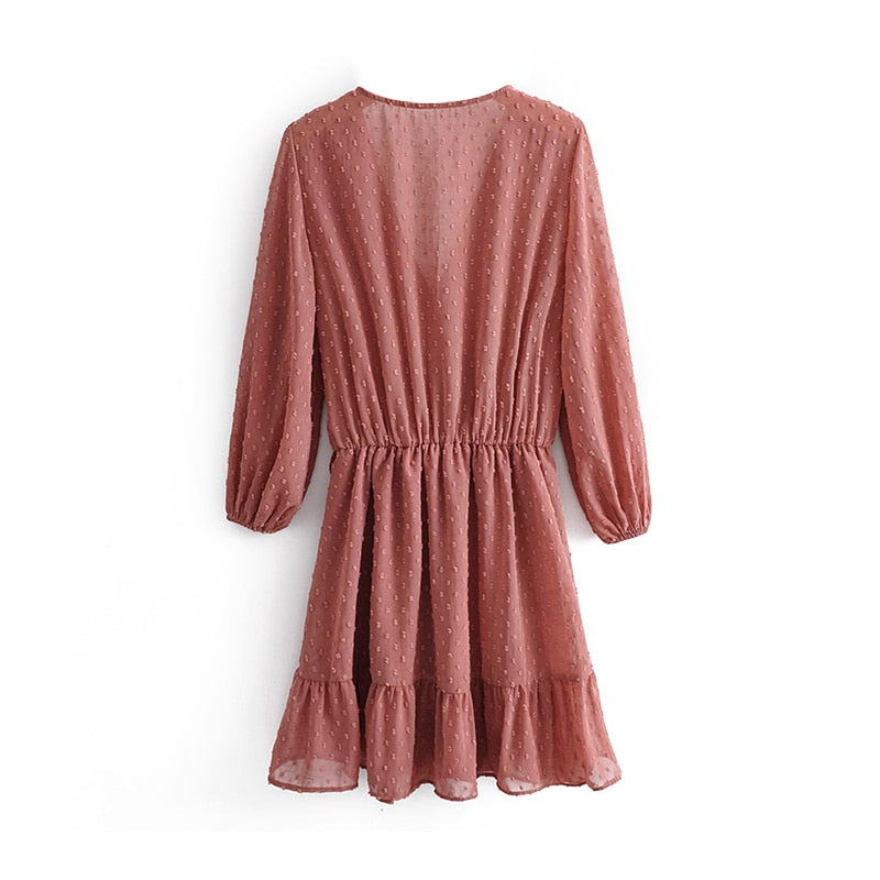Vestido curto feminino com saia de babados