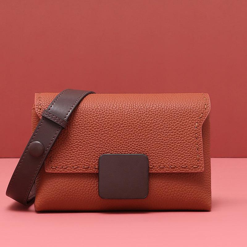 cowhide crossbody small square bag, view 6 - MRSLM