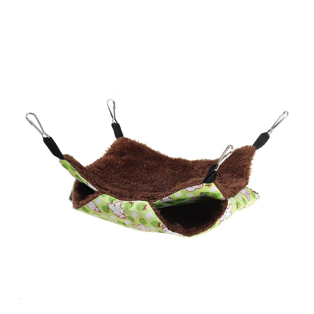 Pet Hammock Double-Layer Plush Fleece Soft Hanging Nest Sleeping Bed for Pet Home Decoration - MRSLM