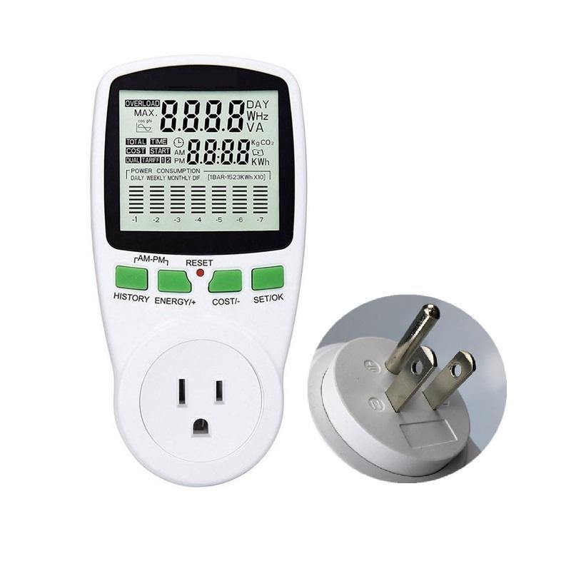 PM001 AC Power Meters 220V 50Hz Digital Wattmeter Energy Meter Watt Monitor Electricity Cost Diagram Measuring Power Energy Meter - MRSLM