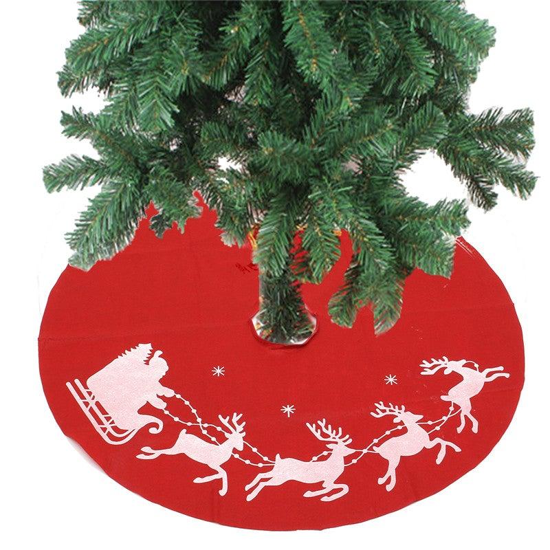 100cm Red Christmas Tree Skirt Santa Claus Tree Skirt Christmas Decoration Supplies Ornament - MRSLM