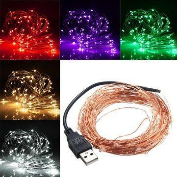 10M 100 LED USB Copper Wire LED String Fairy Light for Christmas Party Decor - MRSLM