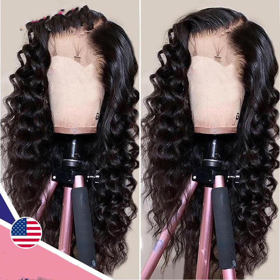 Half split black African curly wig (Black) - MRSLM