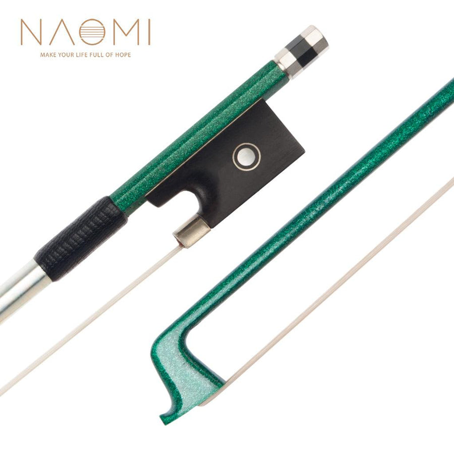 NAOMI 4/4 Carbon Fiber Violin/Fiddle Bow Carbon Fiber Stick Silver Wire Winding And Sheepskin Grip Ebony Durable Use - MRSLM