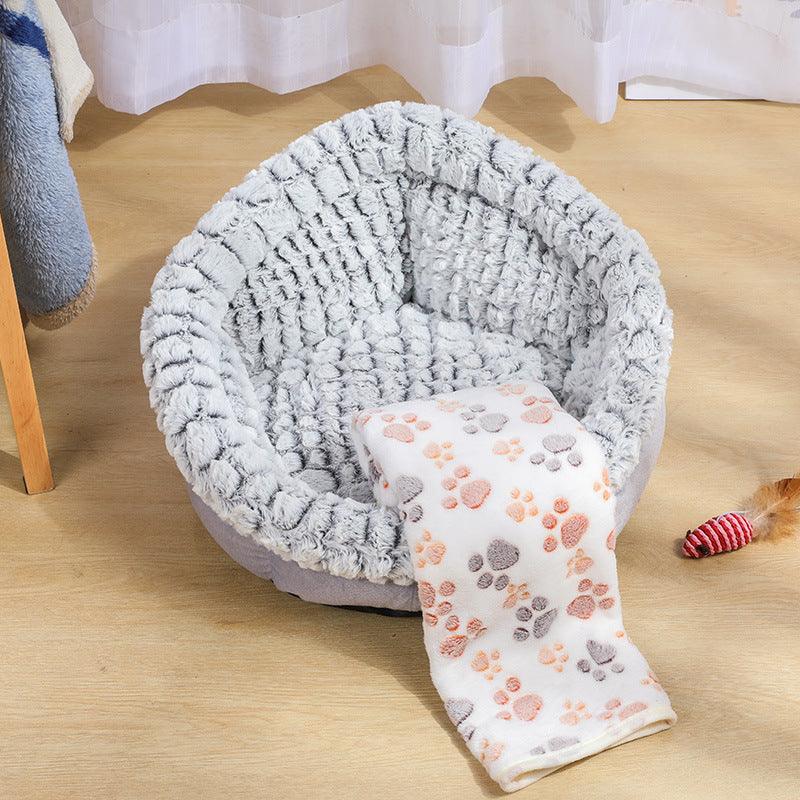 Pet Cat Bed Super Soft Warm Round Super Cute Dog Nest Kennel - MRSLM