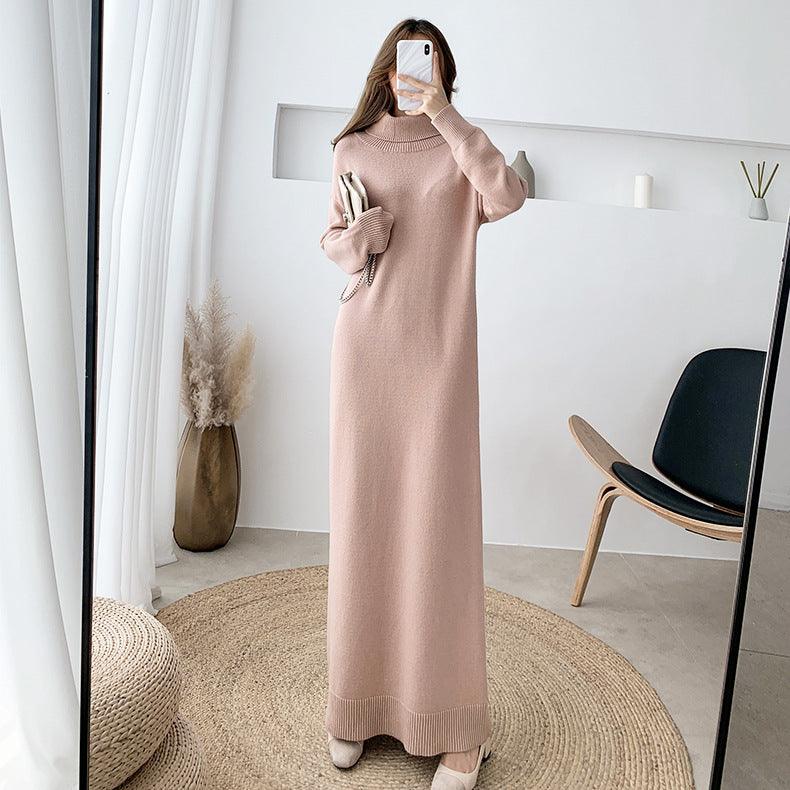 Black knitted dress long skirt - MRSLM