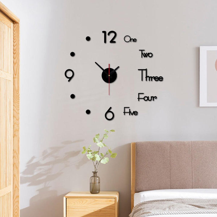 3D Modern DIY Wall Clock Mirror Surface Sticker Mechanism Clock Home Living Room Office Decor Clocks Acrylic - MRSLM