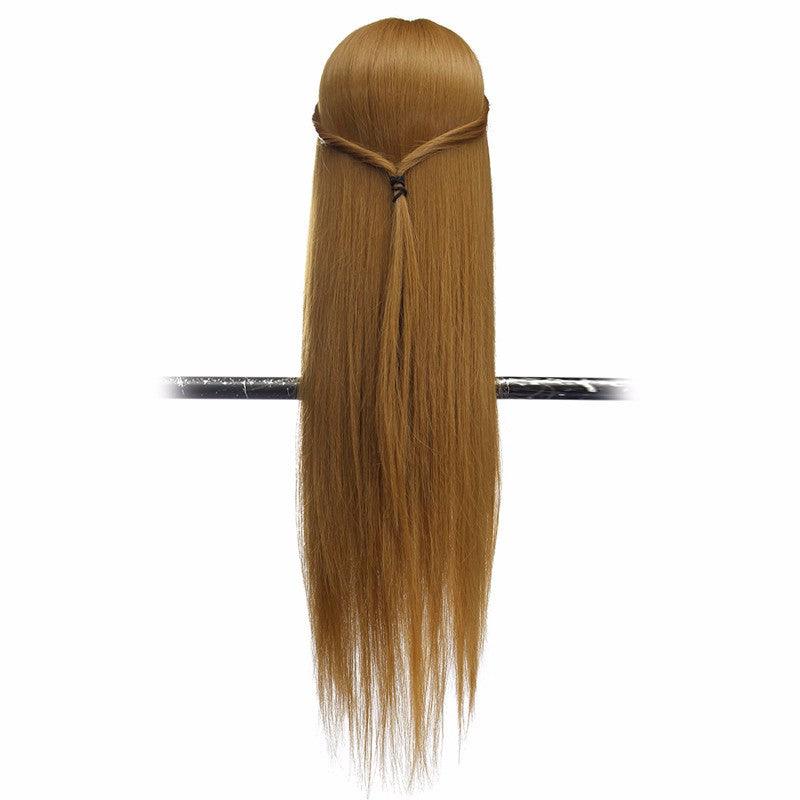 26" Light Brown 30% Human Hair Training Mannequin Head Model Hairdressing Makeup Practice with Clamp - MRSLM