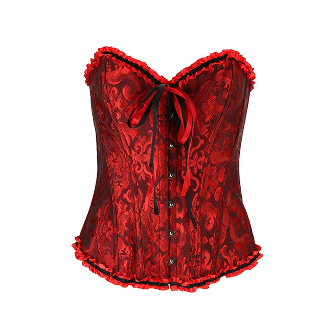 S-3XL Red Palace Women Party Bustier Boned Corset Gothic Body Shaper Sets - MRSLM