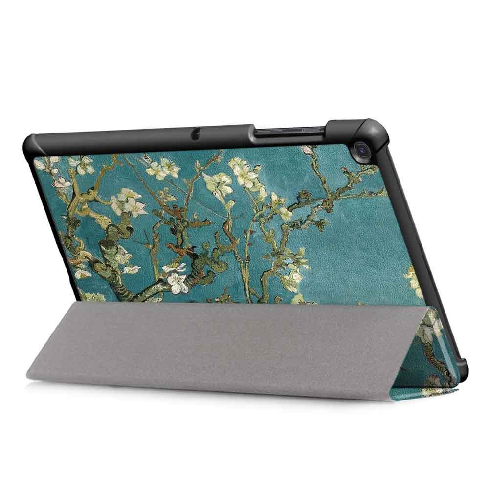 Tri-Fold Pringting Tablet Case Cover for Samsung Galaxy Tab S5E SM-T720 SM-T725 Tablet - Apricot Blossom - MRSLM