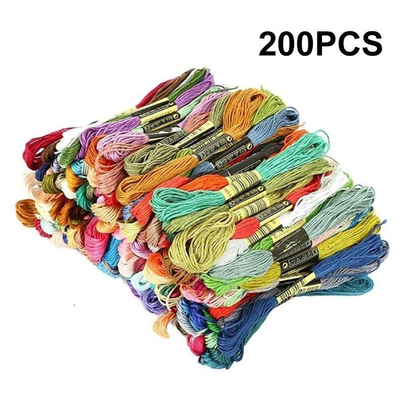 24/36/50/100/200PCS Cross Stitch Embroidery Thread 8m DIY Cotton Thread - MRSLM