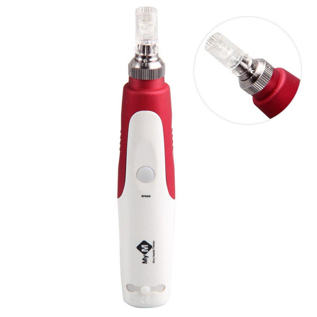 Anti Aging Electric Pen Stamp Auto Facial Micro Needle Roller Skin Acne Remove Beauty Machine - MRSLM