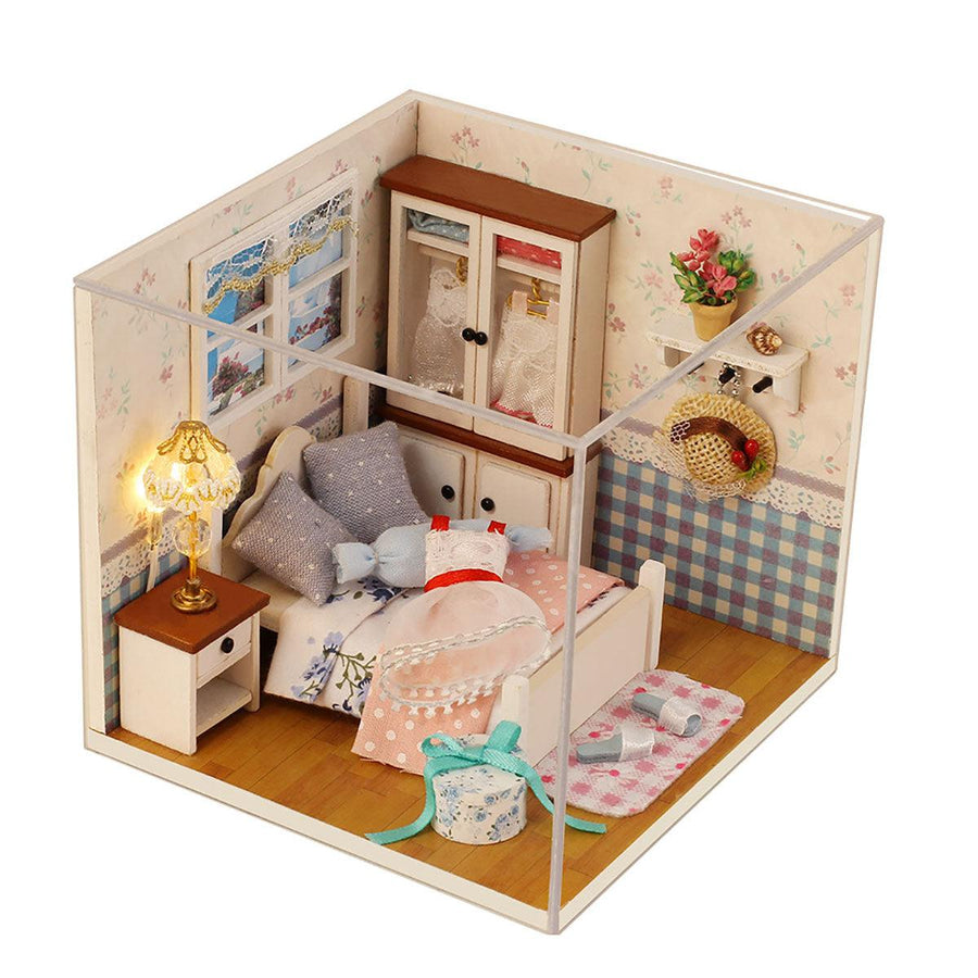 Handmade DIY Dollhouse With Tool Set 3D Scale Miniature LED Lights Kids Room For Children Gift Home Decoration - MRSLM
