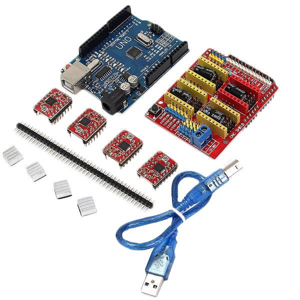 Geekcreit CNC Shield UNO-R3 Board 4xA4988 Driver Kit With Heat Sink For Engraver 3D Printer - MRSLM