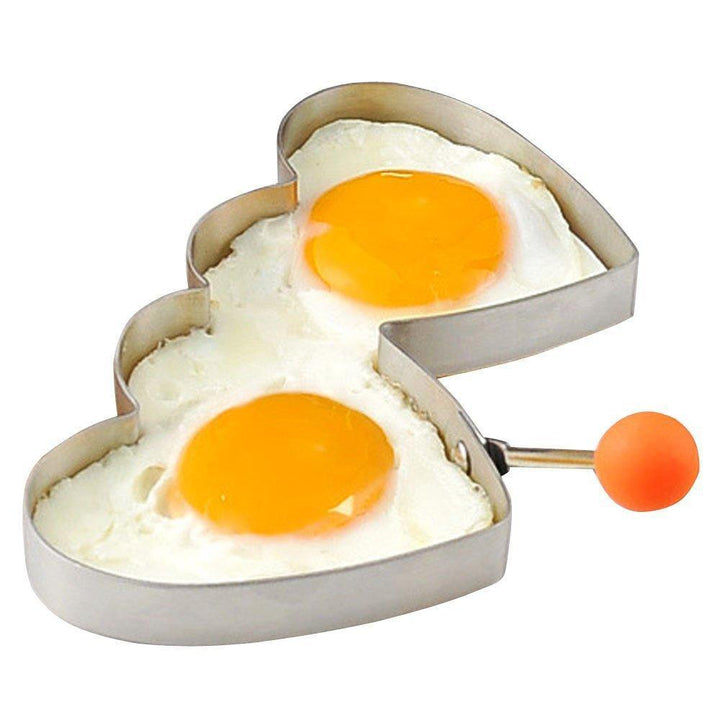 KC-ER096 Stainless Steel Heart Shape Fried Egg Mold Pan Cake Omelette Ring Kitchen Tools (Silver) - MRSLM