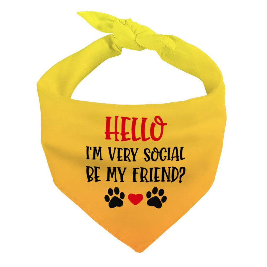 Friend Pet Bandana - Colorful Dog Bandana - Printed Pet Scarf - MRSLM