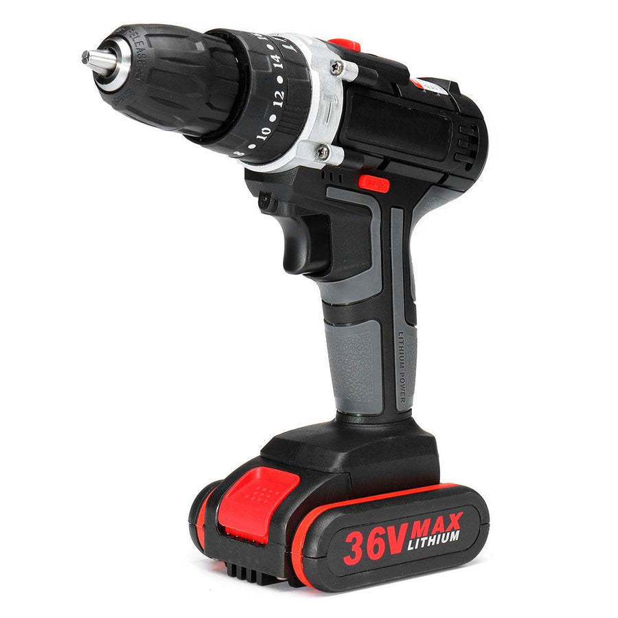 36V Cordless Lithium Electric Screwdriver Power Drill Driver Drilling Machine with Charger - MRSLM