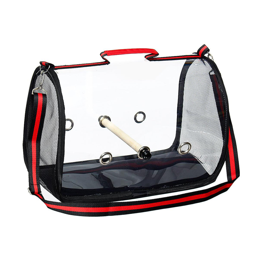 Travel Pet Bag Transparent Pet Parrot Backpack Carrier Bird Cage Wooden Stands House - MRSLM