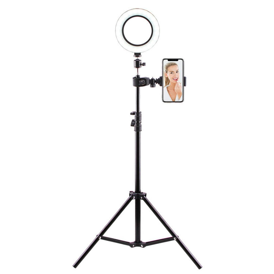 26cm 2700k-6500k Dimmable USB LED Ring Light with 50cm 160cm 210cm Tripod Phone Holder for Youtube Video Makeup Selfie - MRSLM