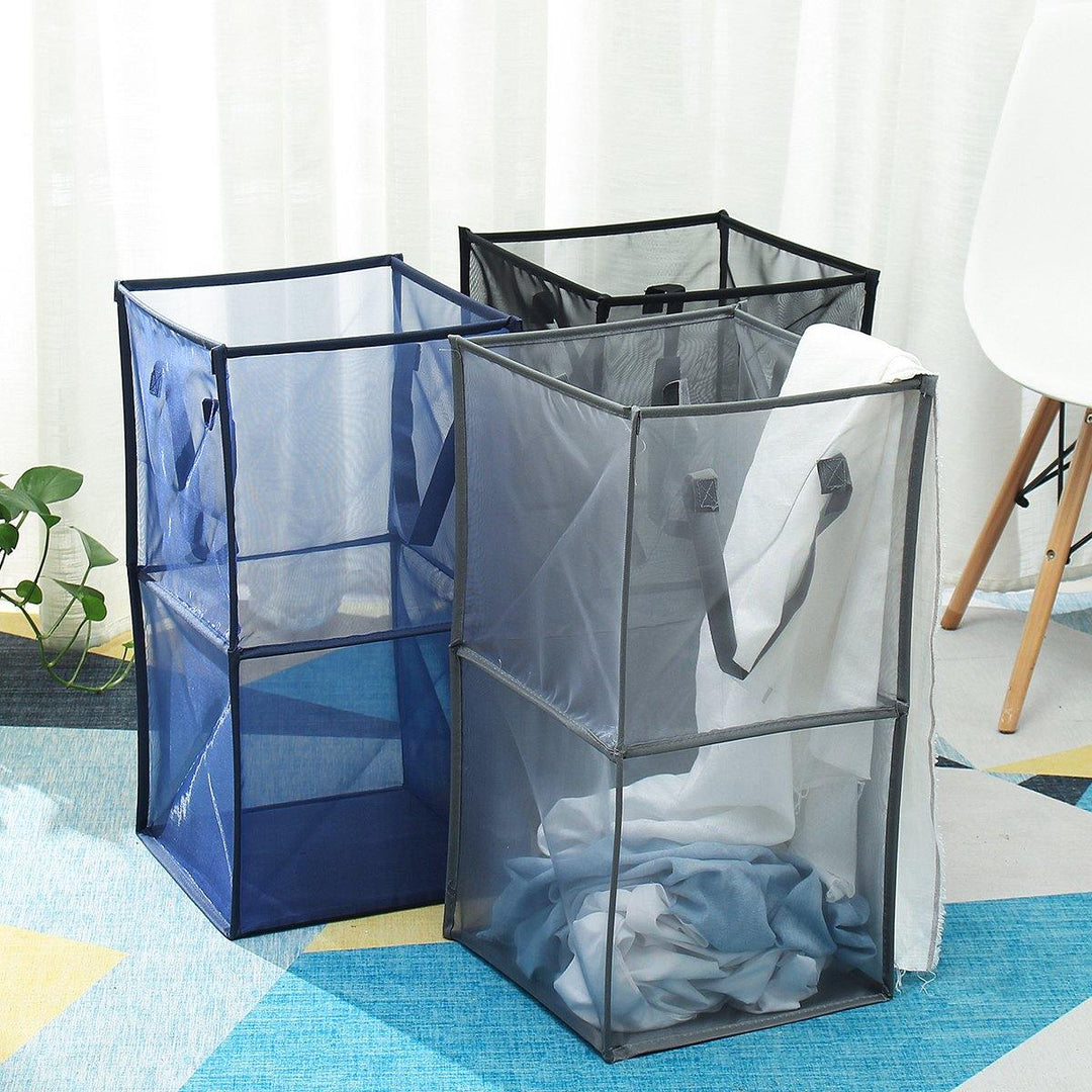 Folding Mesh Basket Storage Box Dirty Clothes Sock Portable Organizer Reusable Laundry Basket - MRSLM