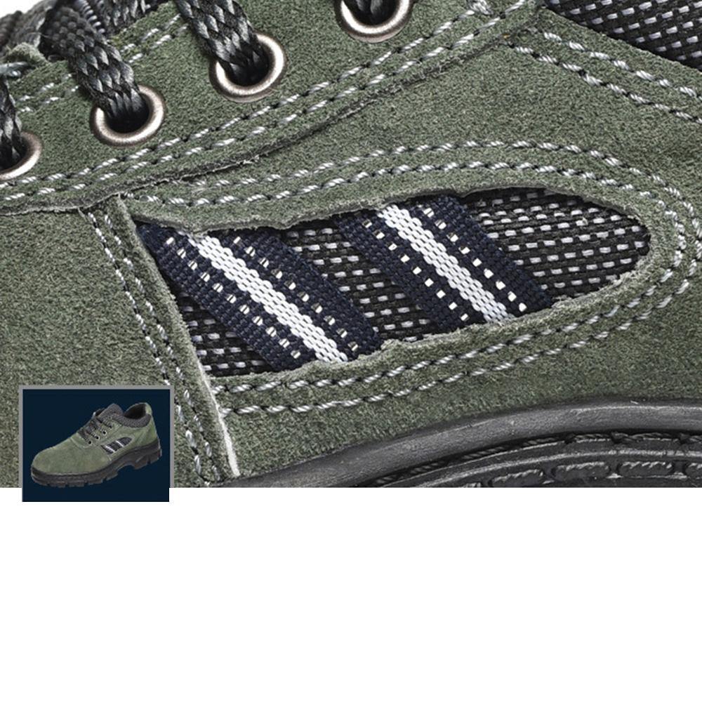Men Steel Toe Wear Resistant Puncture Proof Outdoor Hiking Leather Sneakers - MRSLM