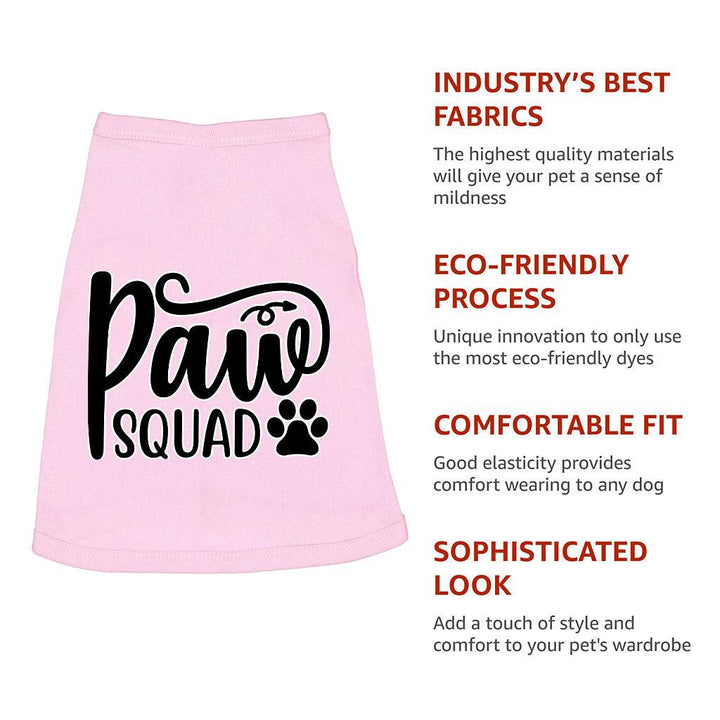 Paw Squad Dog Sleeveless Shirt - Graphic Dog Shirt - Unique Dog Clothing - MRSLM