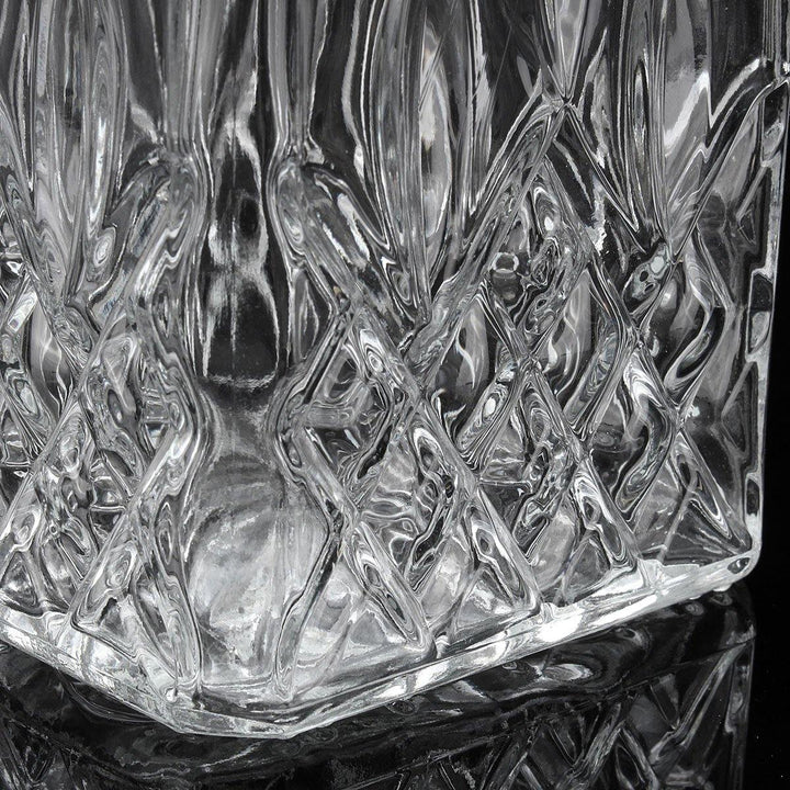 800ml Diamond Glass Bottle Vintage Glass Liquor Whiskey Crystal Bottle Drink Decanter Carafe Bar - MRSLM