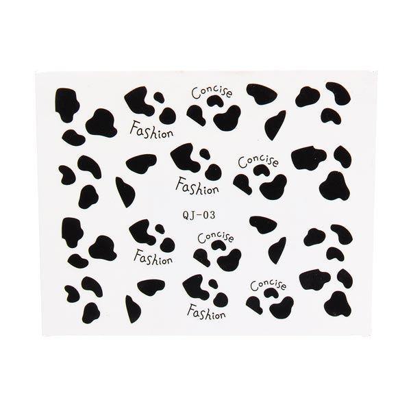 Black White Feather Mustache Lady Design Nail Sticker Decal - MRSLM