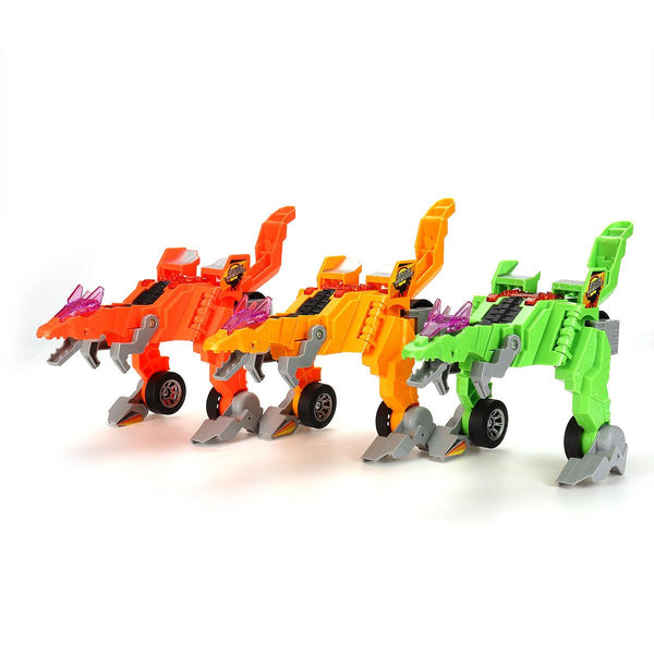 Electric Transforming T-Rex Dinosaur LED Car with Light Sound Diecast Model Toy - MRSLM