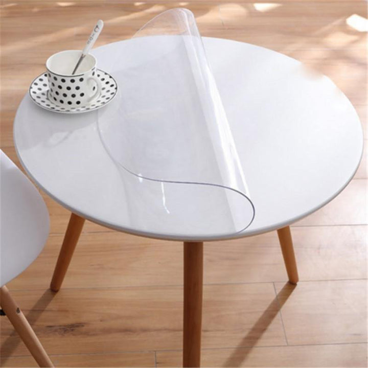 1.5mm 90/1100/110/120cm Dia. Transparent Tablecloth Waterproof Soft Glass Mat PVC Clear Table Protector - MRSLM