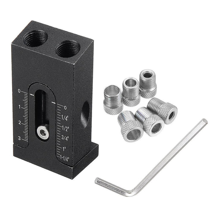 Drillpro Pocket Hole Jig Kit 6/8/9.5mm Angle Drill Guide Woodwoorking Tool Hole Puncher Locator Jig Drill Bit Carpentry Tools Set - MRSLM