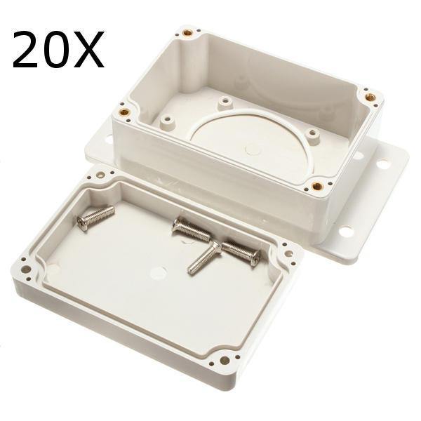 20Pcs 100x68x50mm White Plastic Enclosure Waterproof Electronic Case Project Box - MRSLM