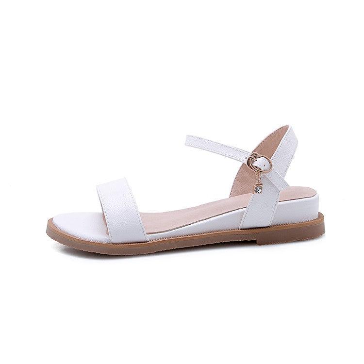 Everyday Open-toed Fashion Sandals With Flat-bottom Buckle - MRSLM