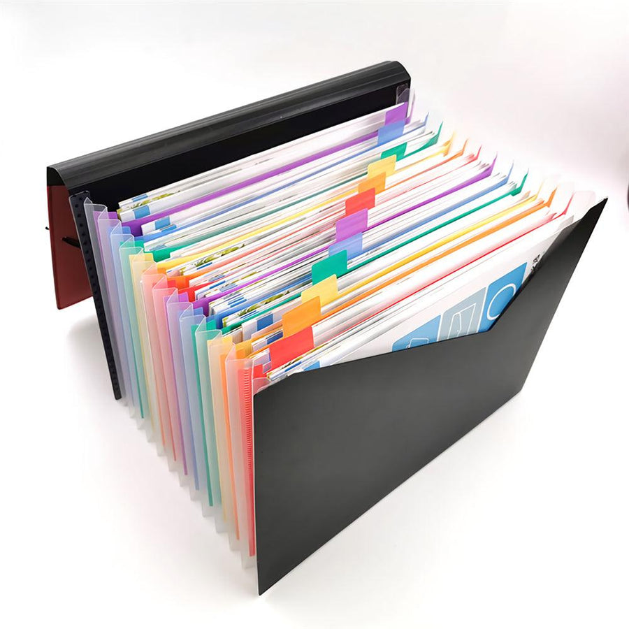 Multi-color File Folder 13 Pockets Document Organizer Accordion A4 Size File Folder Bag for Business Office Study Home - MRSLM