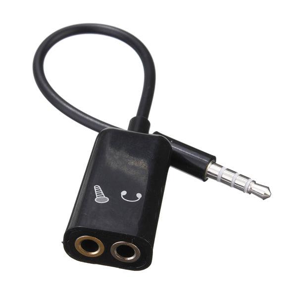 3.5mm Stereo Audio Male to Earphone Headset + Microphone Adapter PC Cell Phone - MRSLM
