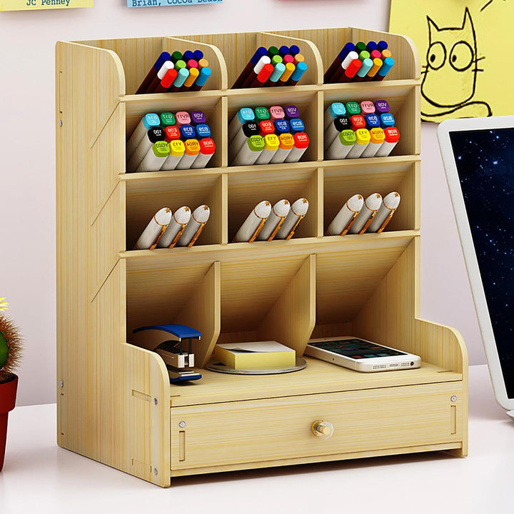 Pencil Pen Holder Storage Box Rack Desk Stationery Density Plate Desktop Organizer - MRSLM