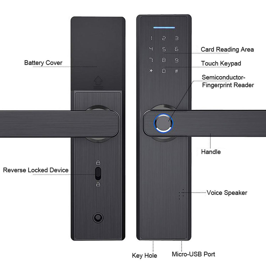 Electronic Smart Door Lock Biometric Fingerprint Digital Code Smart Card Key - MRSLM