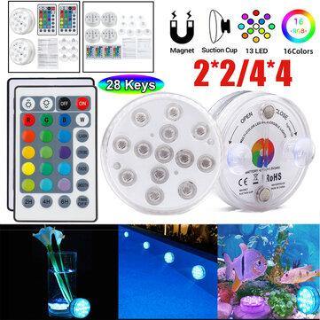 2PCS/4PCS LED Underwater Light Waterproof RGB Swimming Pool Lamp + 24Keys IR Remote Control - MRSLM