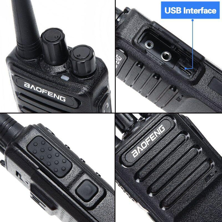 2pcs Baofeng BF-V9 Mini Walkie Talkie USB Fast Charge 5W UHF 400-470MHz Ham CB Portable Two Way Radio - MRSLM