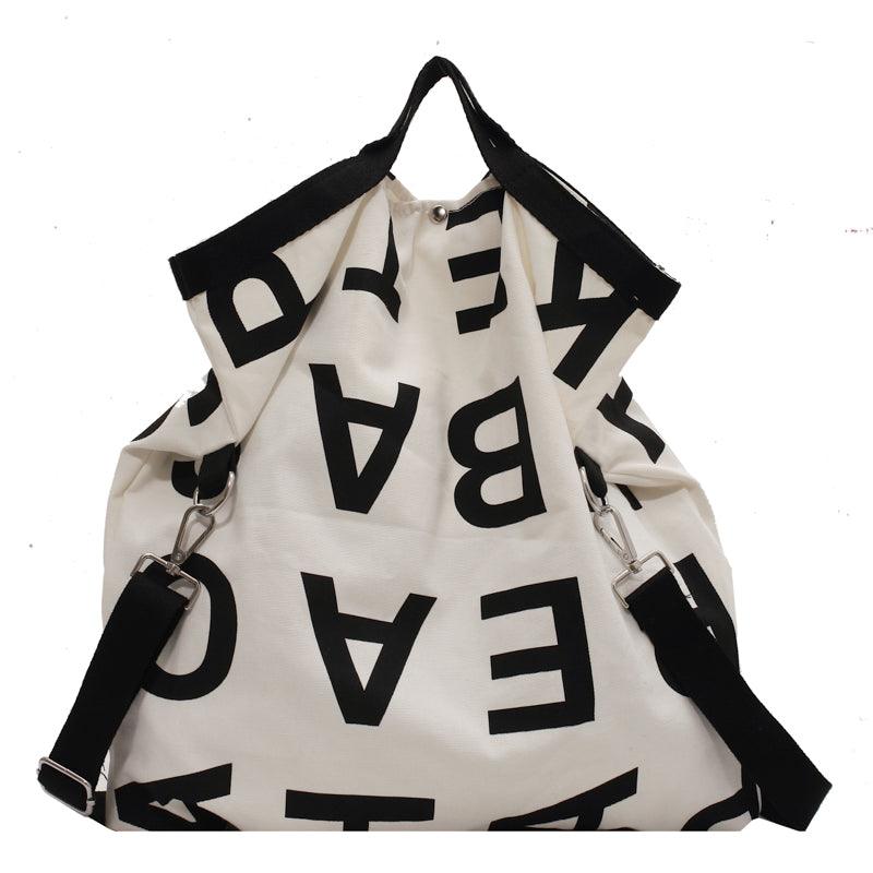 Large-capacity Letter Handbag Canvas Bag Single Shoulder Women - MRSLM