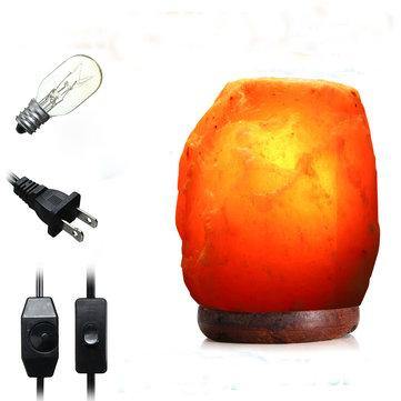 20 X 16CM Natural Himalayan Ionic Air Purifier Rock Crystal Salt Lamp Table Night Light - MRSLM