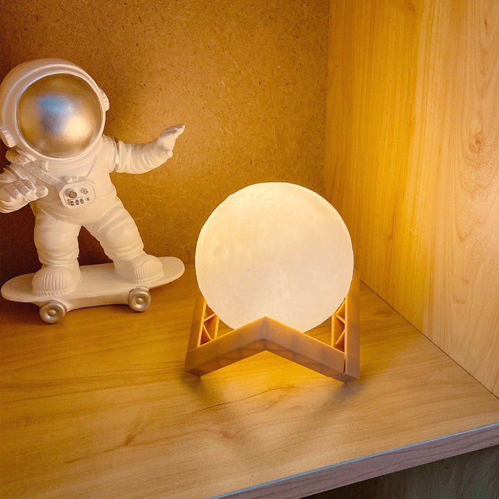 3D Print Rechargeable Moon Lamp LED Night Light Creative Touch Switch Moon Light For Bedroom Decoration Birthday Gift